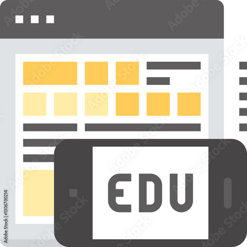 education apps flat vector web icon