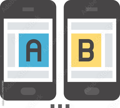 ab testing flat vector web icon
