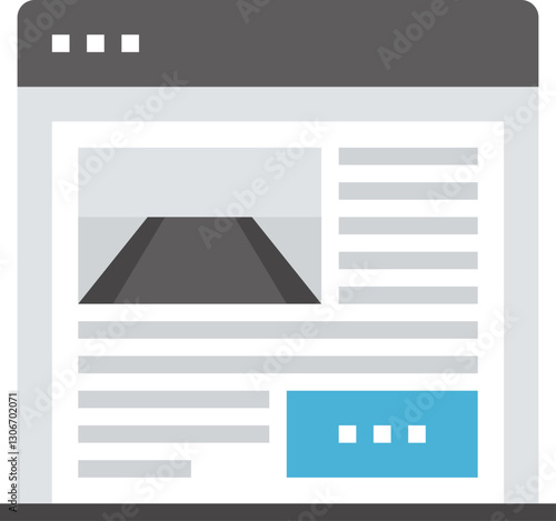 landing page flat vector web icon