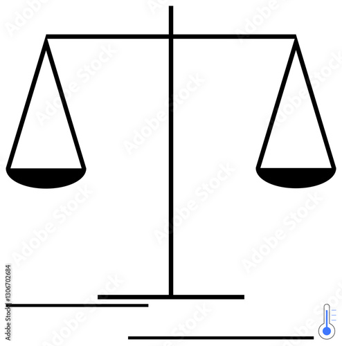 Фототапет Scales balance on a central axis, symbolizing fairness and equality