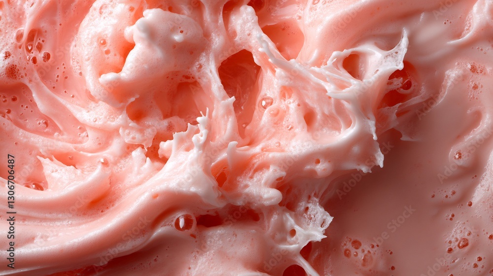 Swirled Pink Cream Texture Close-Up. Swirled Pink Cream Texture Close-Up.