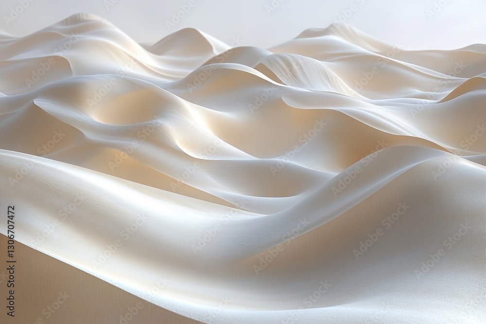 Obraz premium As a soft breeze shapes the landscape, intricate patterns and serene beauty emerge from the ivory dunes, revealing a mesmerizing display of delicate curves and otherworldly charm.