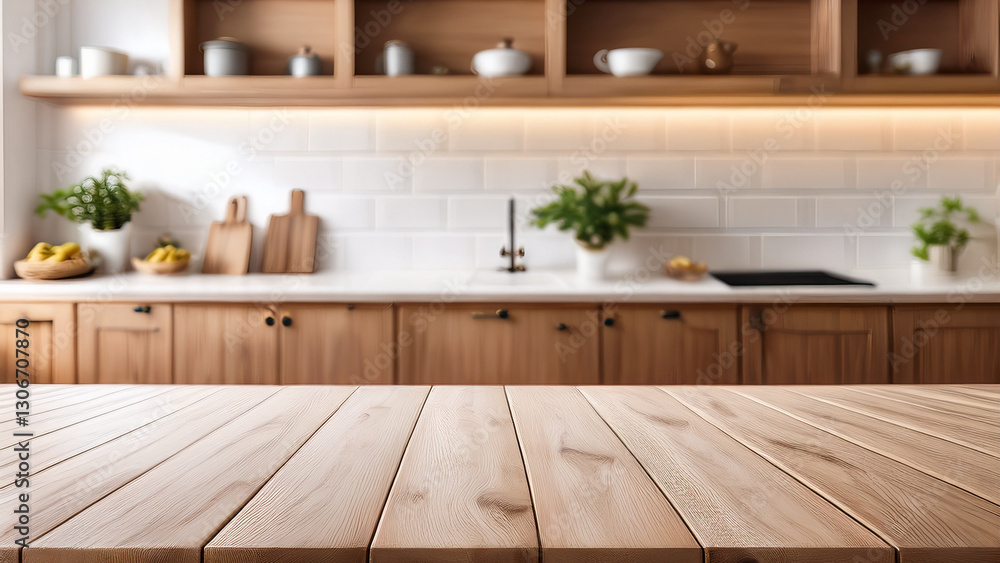 Fototapeta premium Product Presentation 3D – White Wood Kitchen