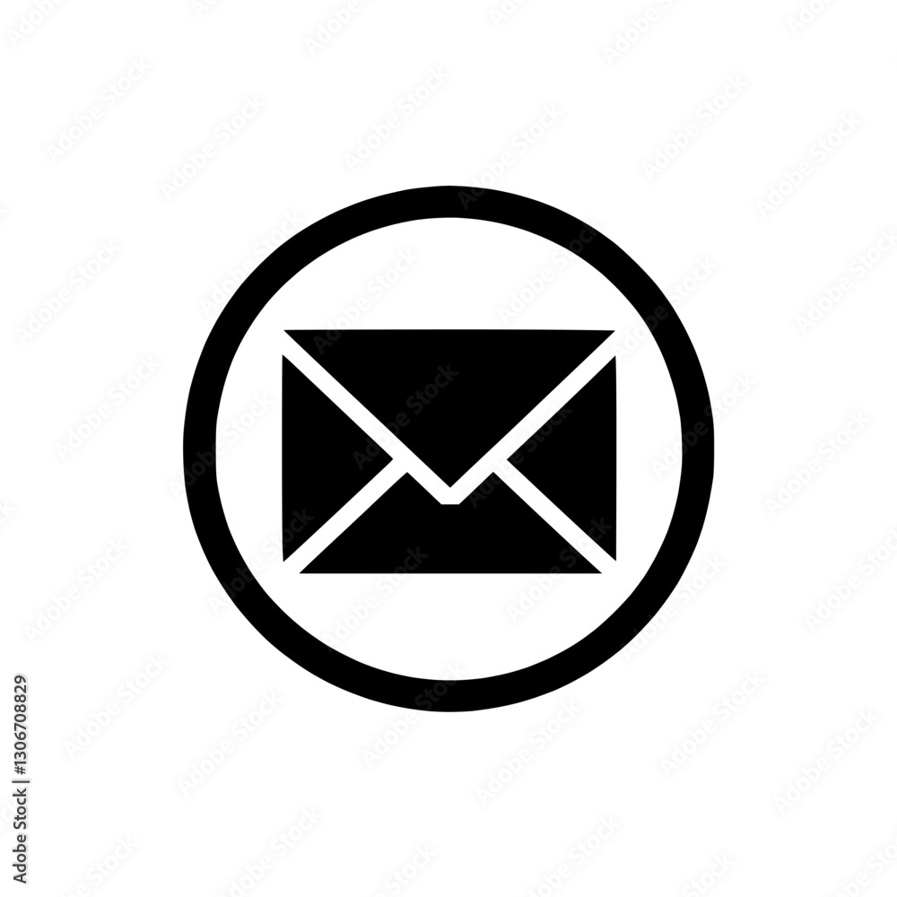 Silhouette envelope icon, mail and messaging representation Silhouette envelope icon, mail and messaging representation
