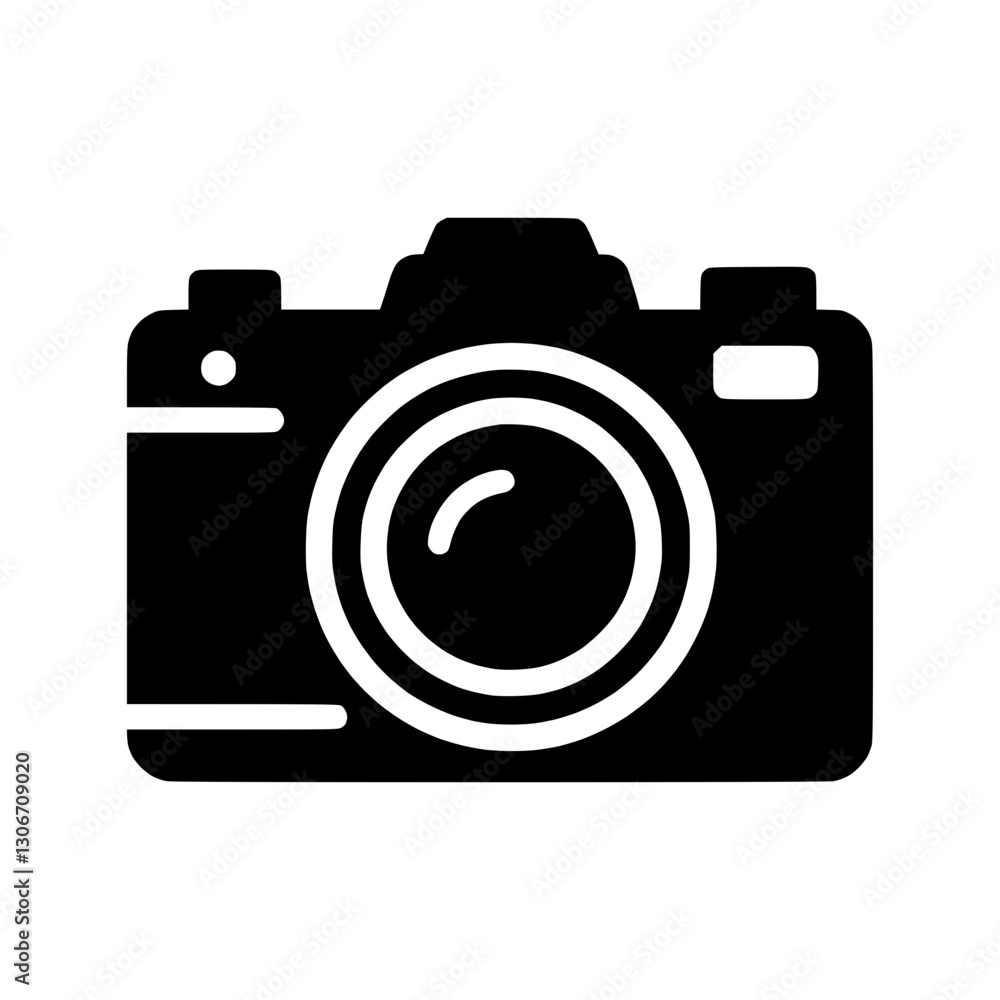 Silhouette camera icon, photography symbol, image capturing representation Silhouette camera icon, photography symbol, image capturing representation