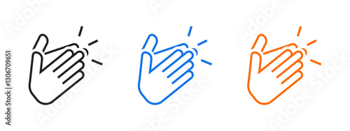 clap icon set isolated on white
