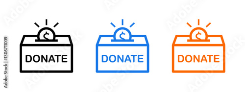 Foto Donate icon set isolated on white