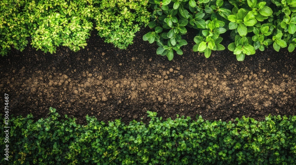 Urban green space with trees and rich soil, showcasing Urban green space with trees and rich soil, showcasing