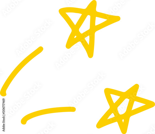 リアクション　星　流れ星　手書き　閃き