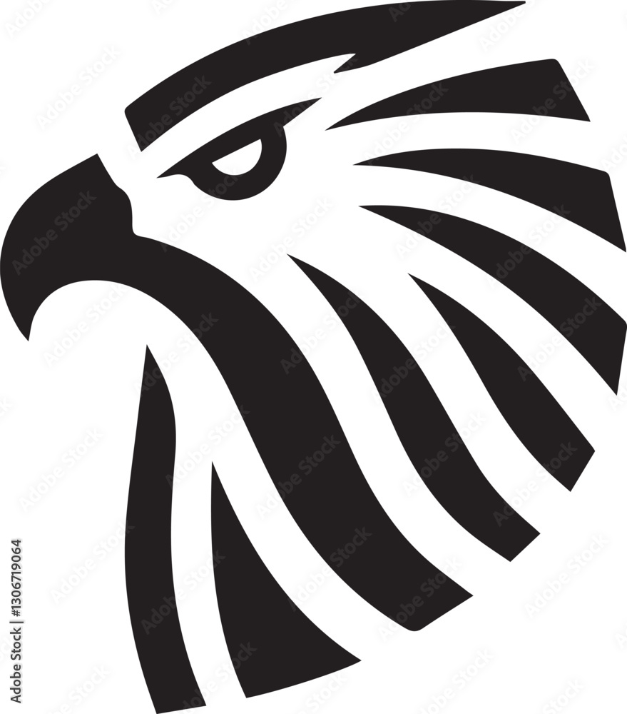 Obraz premium Bold Tribal Eagle Head Vector Logo in Black and White
