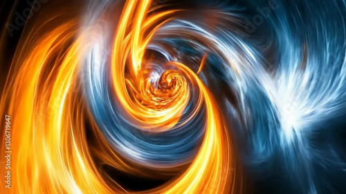 Wallpaper Mural Swirling patterns of orange and blue create a dynamic energy flow in an abstract representation of motion Torontodigital.ca