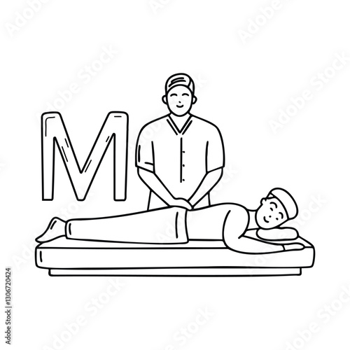 An Illustration of letter M stand for Masseur