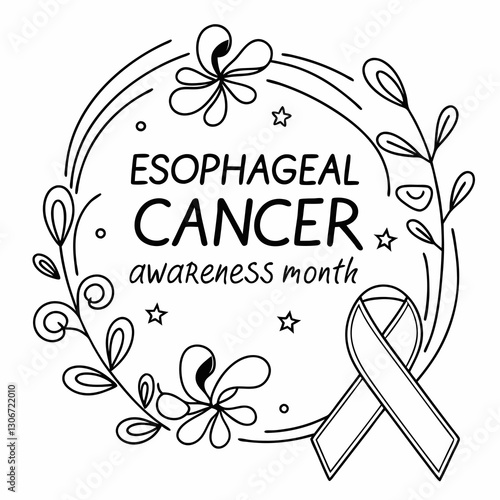 ESOPHAGEAL CANCER AWARENESS MONTH vector illustration 