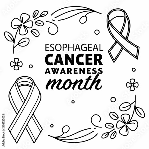 ESOPHAGEAL CANCER AWARENESS MONTH vector illustration for post design