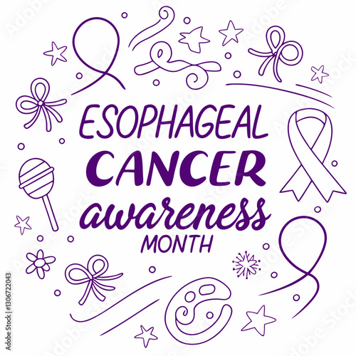 ESOPHAGEAL CANCER AWARENESS MONTH vector illustration 