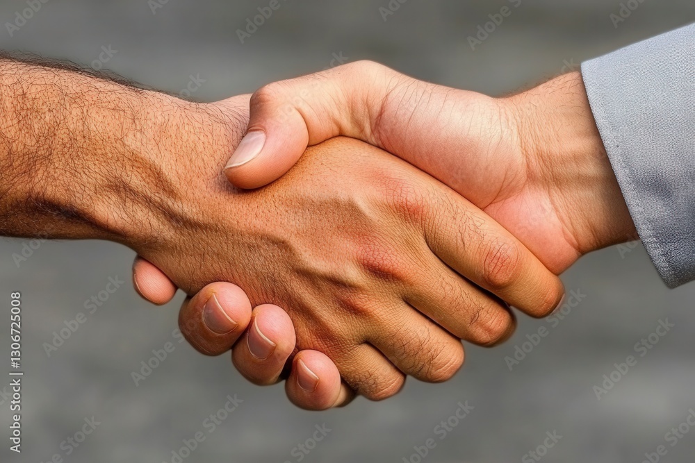 Close-up View of Two Hands Shaking to Symbolize Agreement and Cooperation Close-up View of Two Hands Shaking to Symbolize Agreement and Cooperation