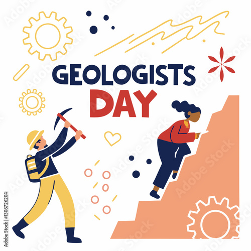 GEOLOGISTS DAY vector illustration for post design