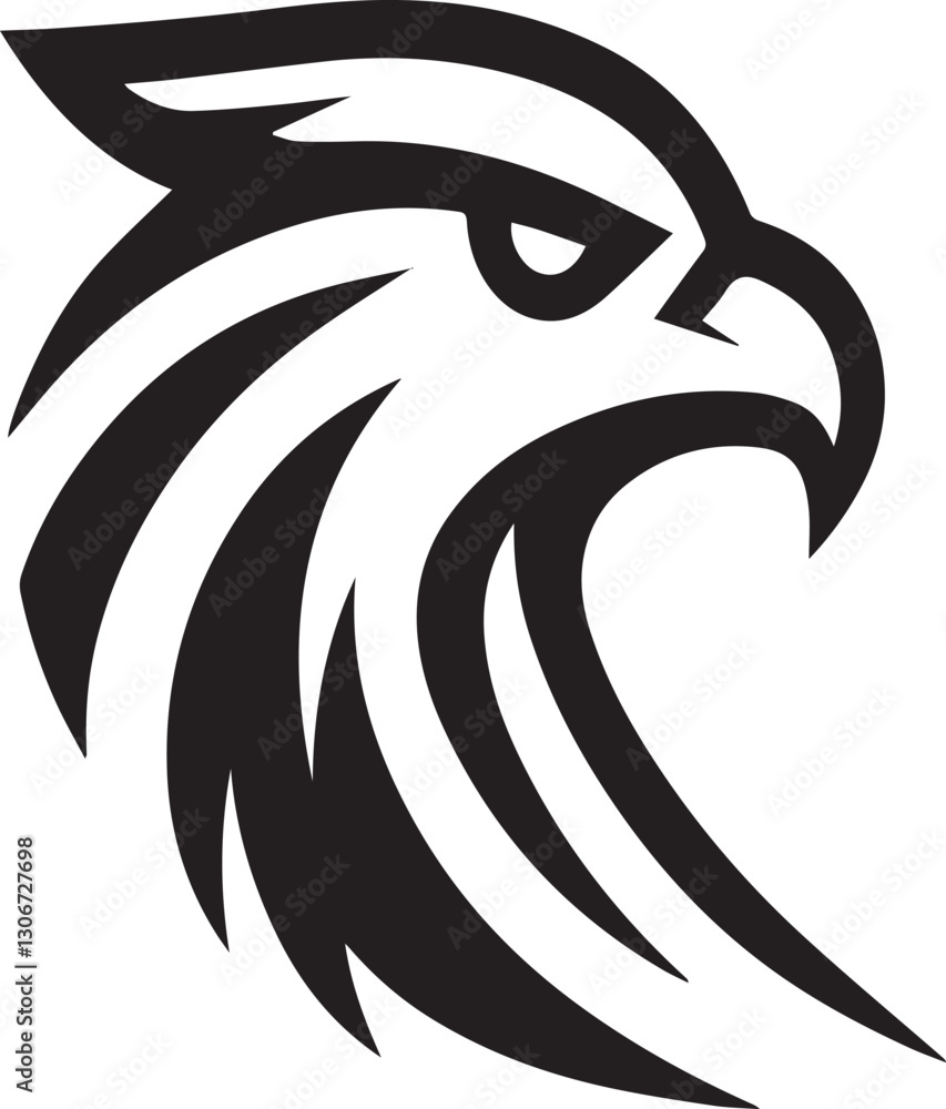 Naklejka premium Bold Tribal Eagle Head Vector Logo in Black and White
