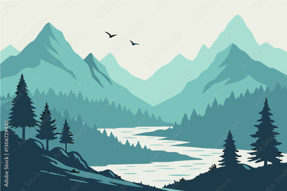Fototapeta premium mountain landscape with forest