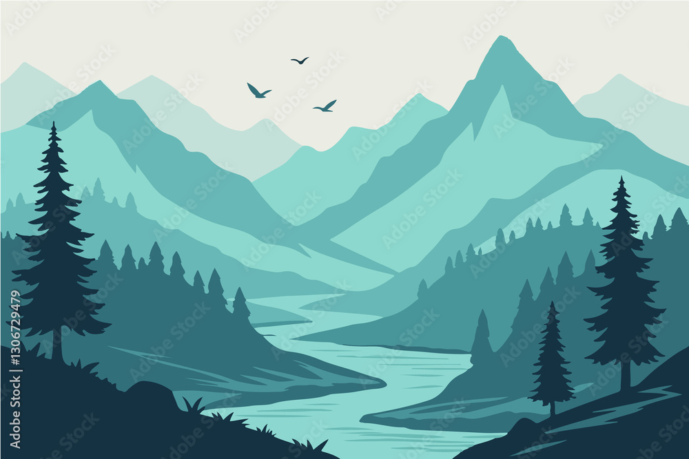 Fototapeta premium mountain landscape with forest