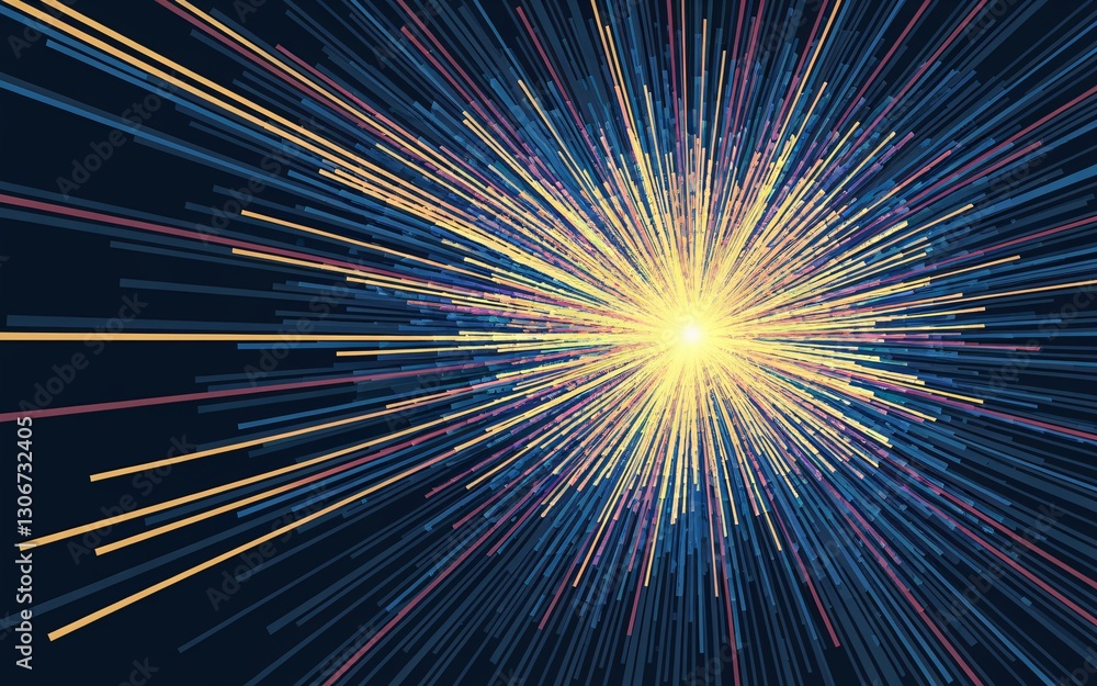 Cosmic explosion radiating colorful lines Cosmic explosion radiating colorful lines
