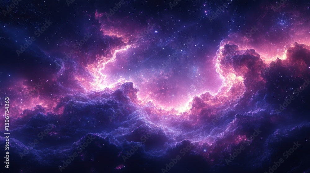 Obraz premium cosmic mystic galaxy background,cartoon illustration style