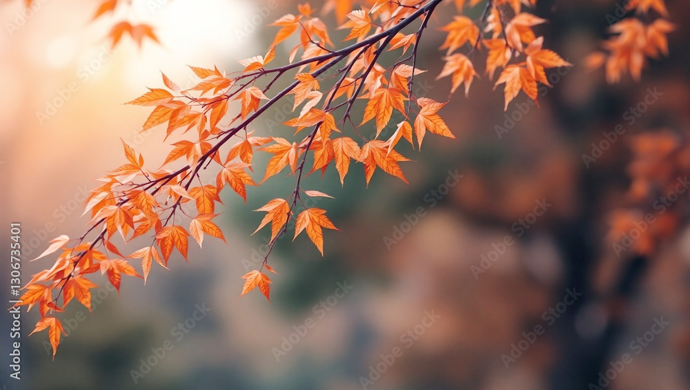 Autumn Leaves – Fall Foliage, Orange Maple Branch, Seasonal Nature Beauty. Generative AI Autumn Leaves – Fall Foliage, Orange Maple Branch, Seasonal Nature Beauty. Generative AI