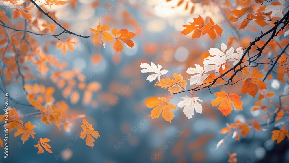 Autumn Leaves – Fall Foliage, Orange Maple Branch, Seasonal Nature Beauty. Generative AI Autumn Leaves – Fall Foliage, Orange Maple Branch, Seasonal Nature Beauty. Generative AI