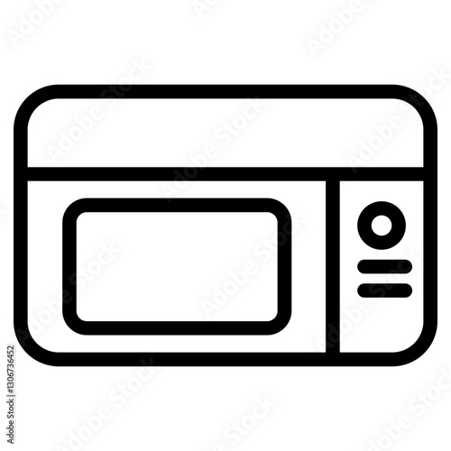 Electronic Microwave Toaster Line Icon