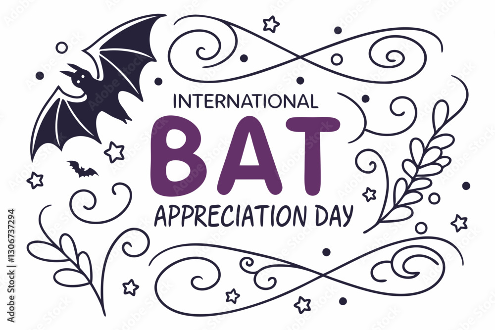 Obraz premium INTERNATIONAL BAT APPRECIATION DAY vector illustration