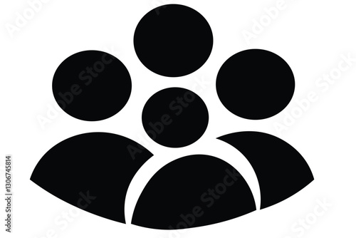  Group Icon Silhouette Vector Illustration