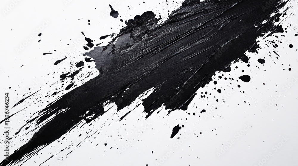 Black Ink Splatters on White Background Black Ink Splatters on White Background