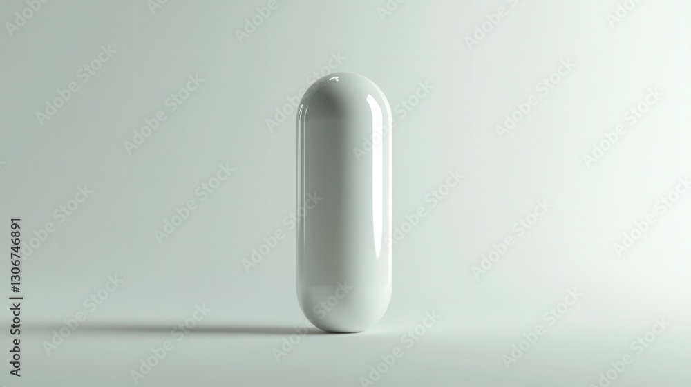 Capsule showcasing minimalism with hyper realistic details on a clean white background featuring soft shadows Generative AI