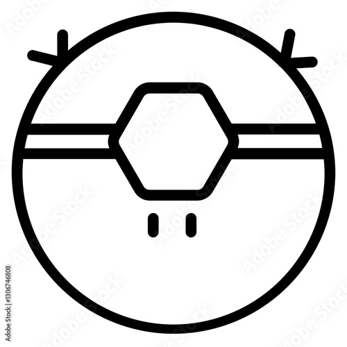 Vacuum Cleaner Robotic Line Icon