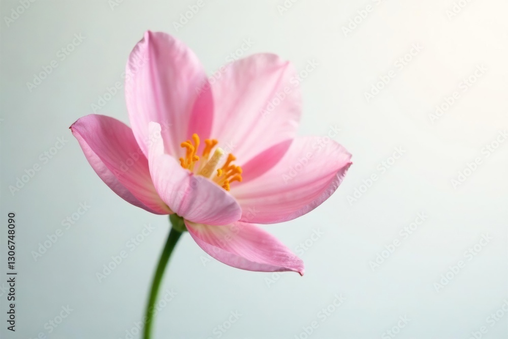 Fototapeta premium A delicate flower in soft focus against a white background, floral, isolated
