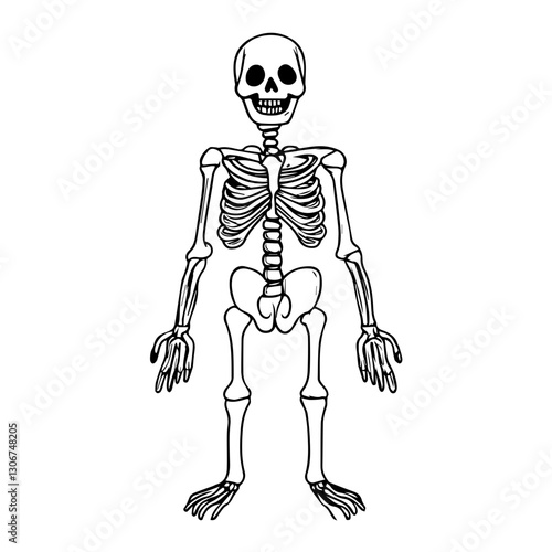  Skeleton Cartoon Character Clipart