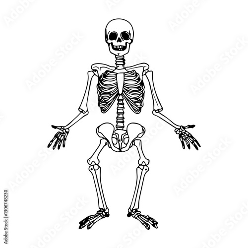  Skeleton Cartoon Character Clipart