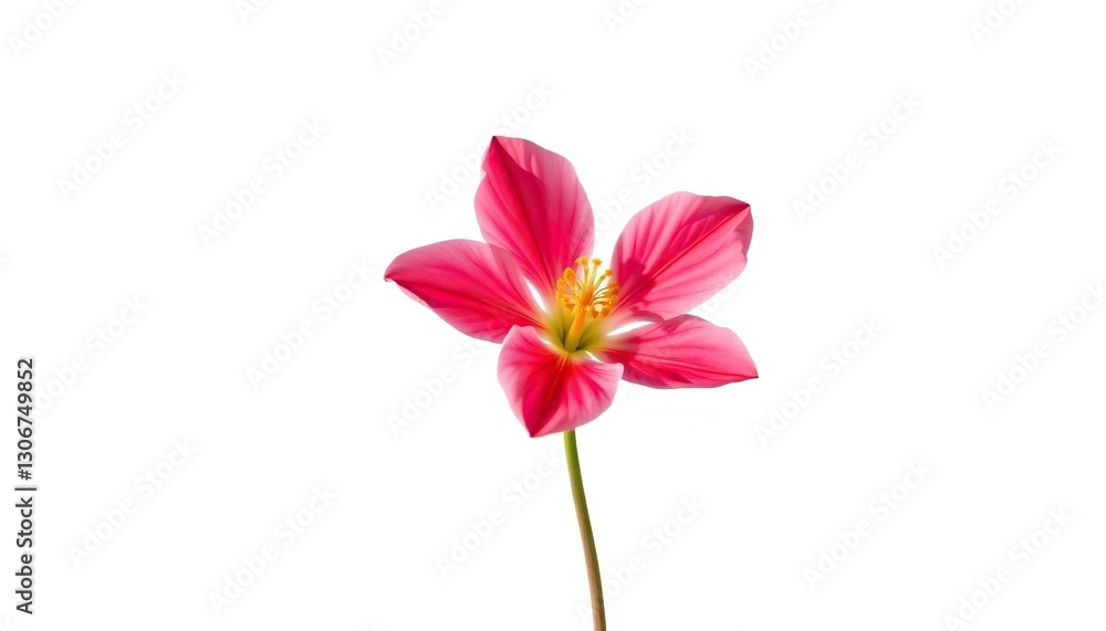 Fototapeta premium A single, vibrant bloom isolated against a pure white backdrop, elegance, texture