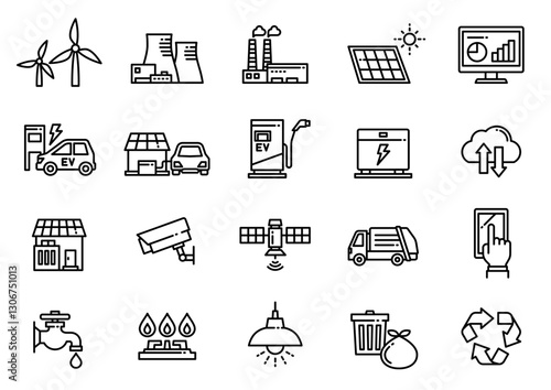 スマートシティアイコン01　Smart city icons