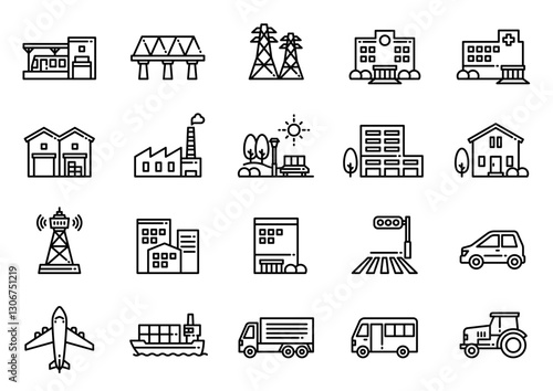 スマートシティアイコン04　Smart city icons