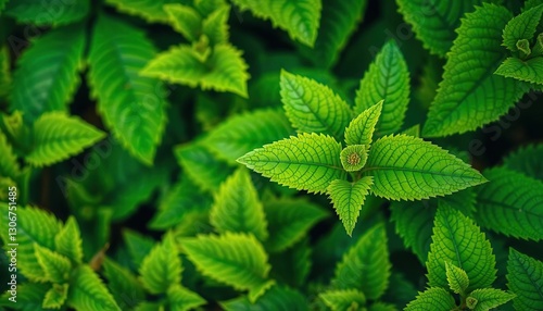 Wallpaper Mural Vibrant green leaves, intricate details, isolated, backdrop, texture Torontodigital.ca
