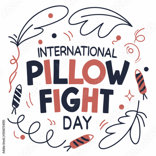 INTERNATIONAL PILLOW FIGHT DAY vector illustration