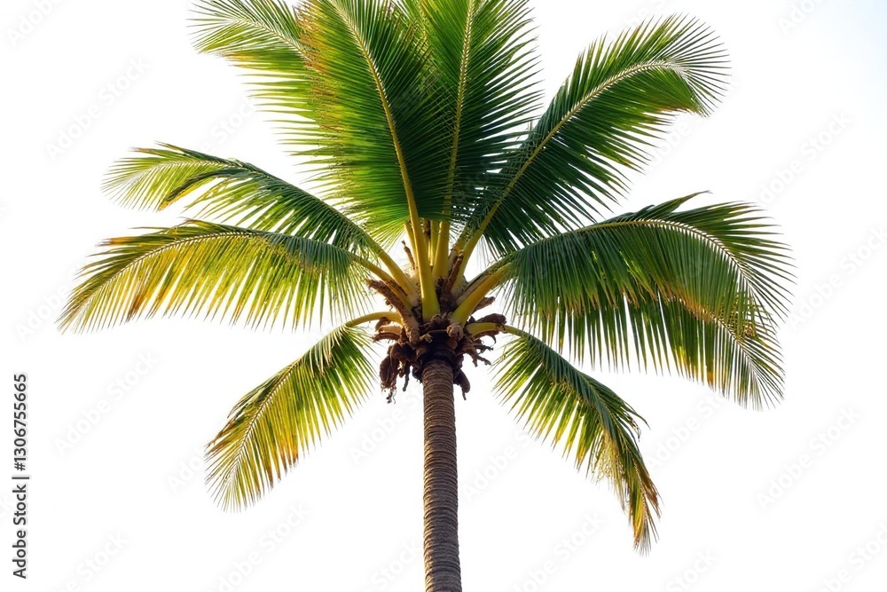 Large isolated palm tree trunk on white background, tree, tropical, clean Large isolated palm tree trunk on white background, tree, tropical, clean