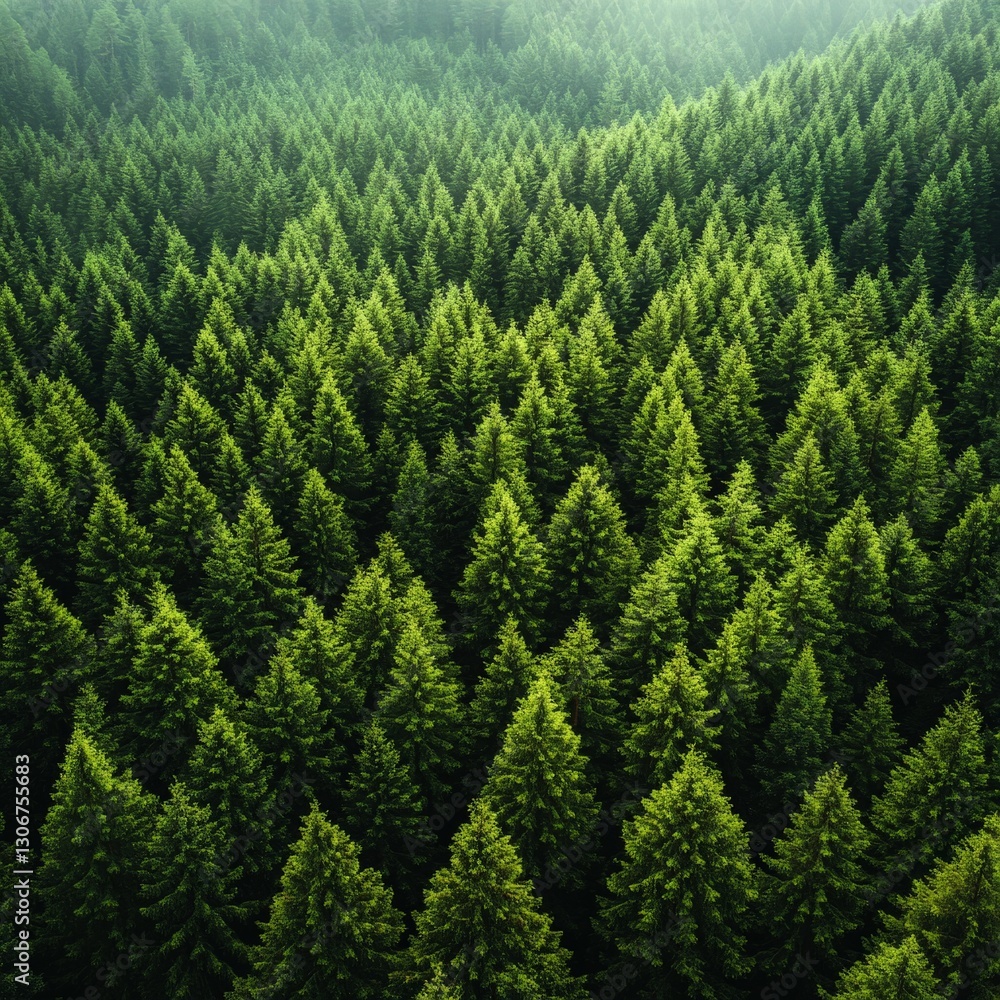 Fototapeta premium Pine Forest Pathway Walking Through a Serene Green Wonderland