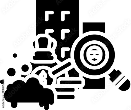 Fraud Identification Icon in Glyph Style. Simple Vector Design. Simple Vector Glyph Icon