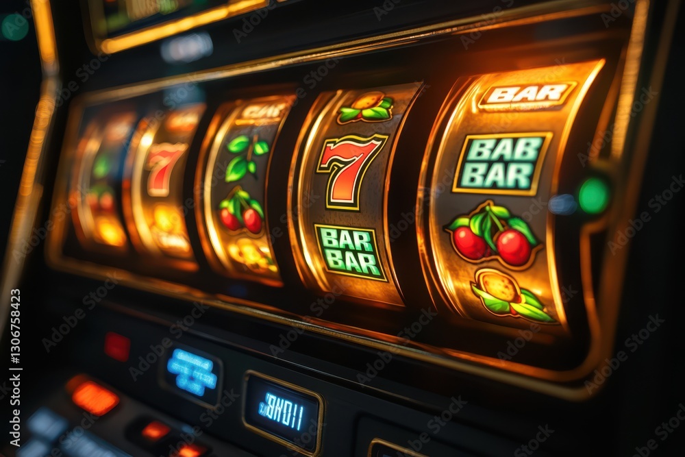 Experience the thrill of a vibrant row of casino slot machines in this exciting image capture, set against a backdrop of a bustling casino floor. Experience the thrill of a vibrant row of casino slot machines in this exciting image capture, set against a backdrop of a bustling casino floor.