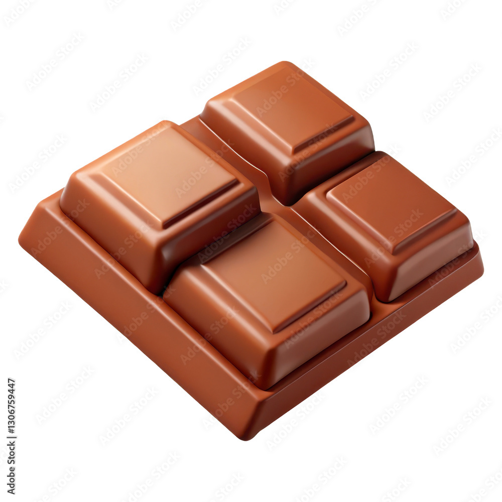 Chocolate bar PNG, Plastic style, 3D, isolated on transparent background Chocolate bar PNG, Plastic style, 3D, isolated on transparent background