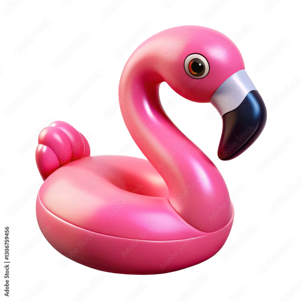 Pink flamingo inflatable PNG, Plastic style, 3D, isolated on transparent background Pink flamingo inflatable PNG, Plastic style, 3D, isolated on transparent background