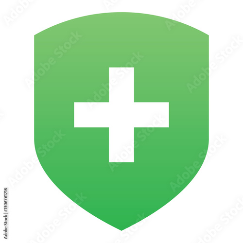 Gradient color icon, illustration for Medical care, shield, protection.