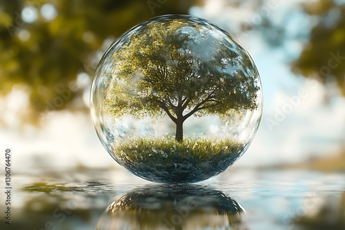 Wallpaper Mural Glass sphere reflecting a tree. Torontodigital.ca